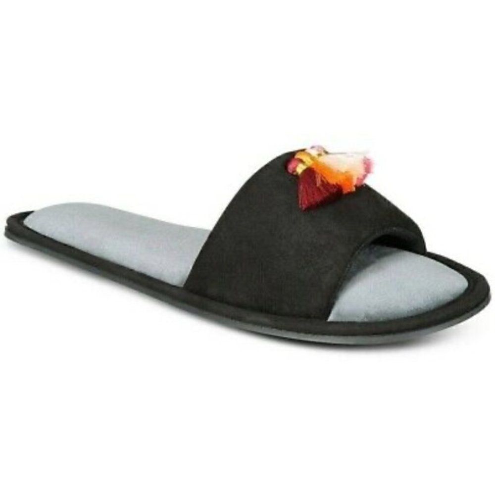 INC International Concepts Black Tassels Slippers